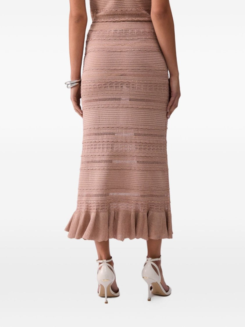 Liu Jo Soft Brown Textured Knitted Skirt