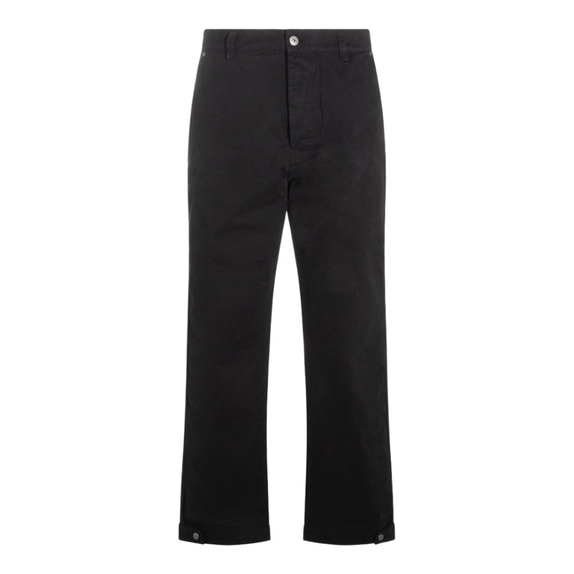 Off-White Straight-Leg Casual Trousers With Classic Waistband
