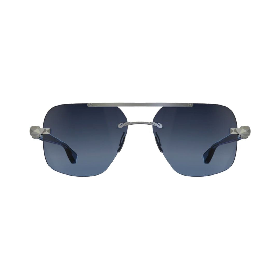 Pugnale P454 S Eyes Rectangular Frame Sunglasses With Gradient Blue Lenses