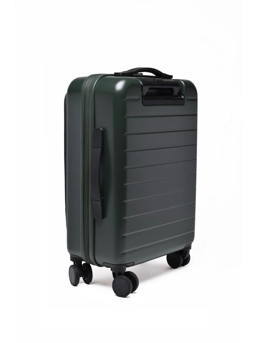 Emporio Armani Bottle Green Polyurethane Hard-Shell Trolley