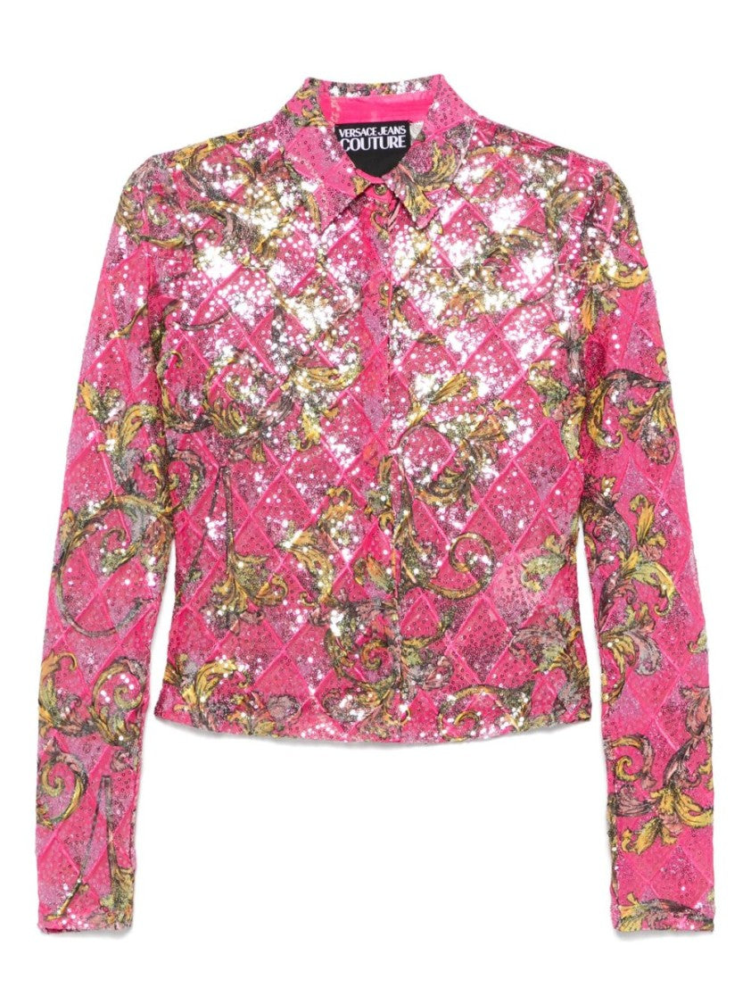 Versace Jeans Couture Pink Shirt With Gold