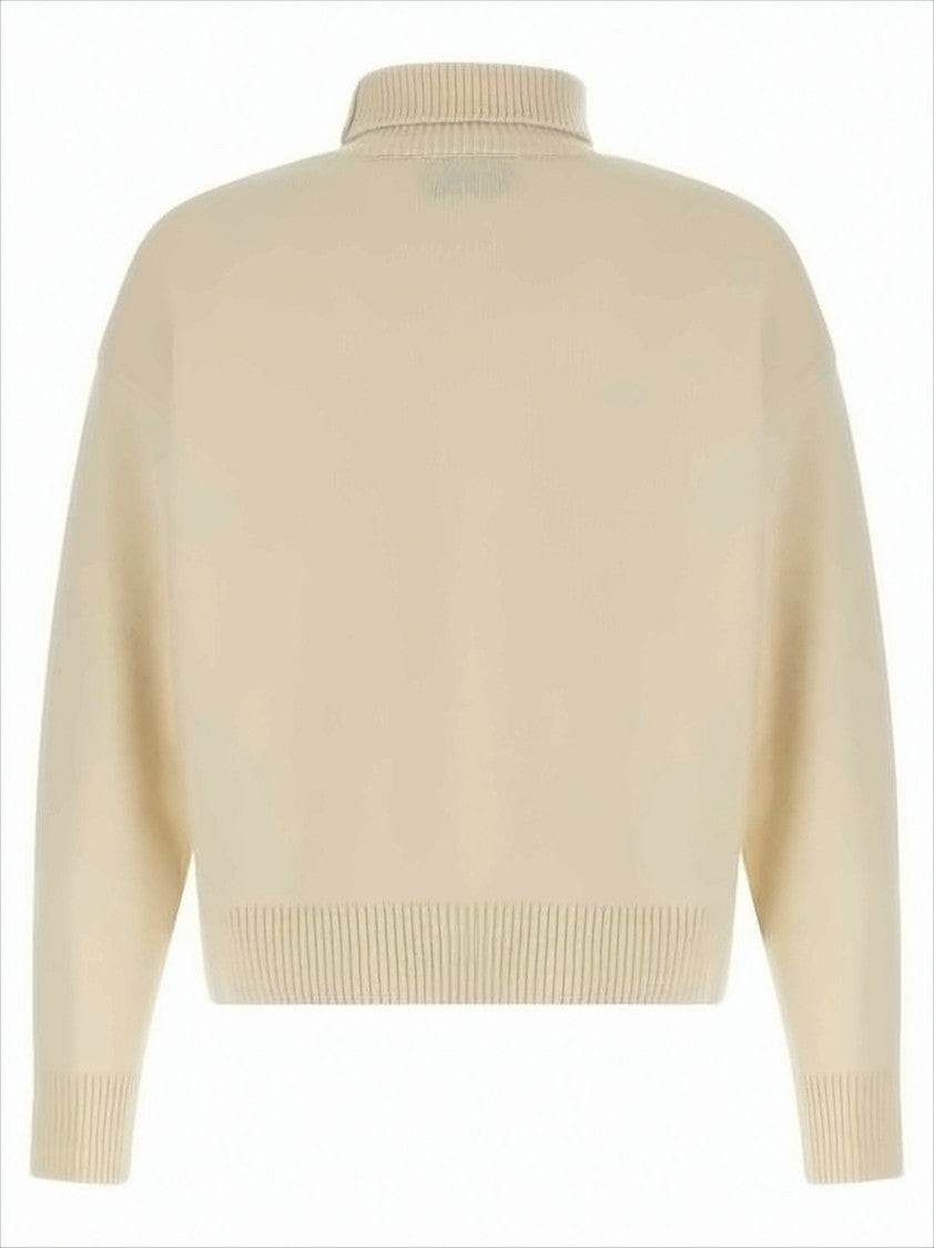 Ami Cropped Turtleneck Sweater In Luxe Wool-Cashmere Blend
