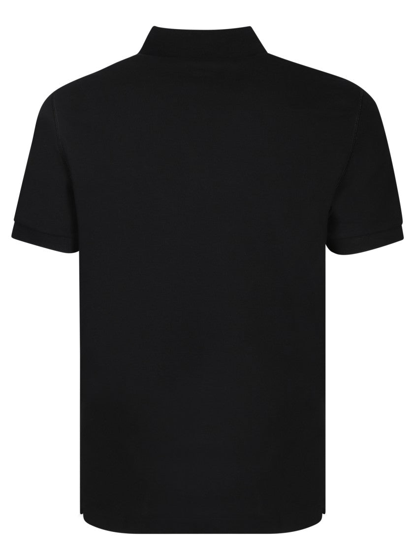 Dolce & Gabbana Black Cotton Short-Sleeved Polo Shirt