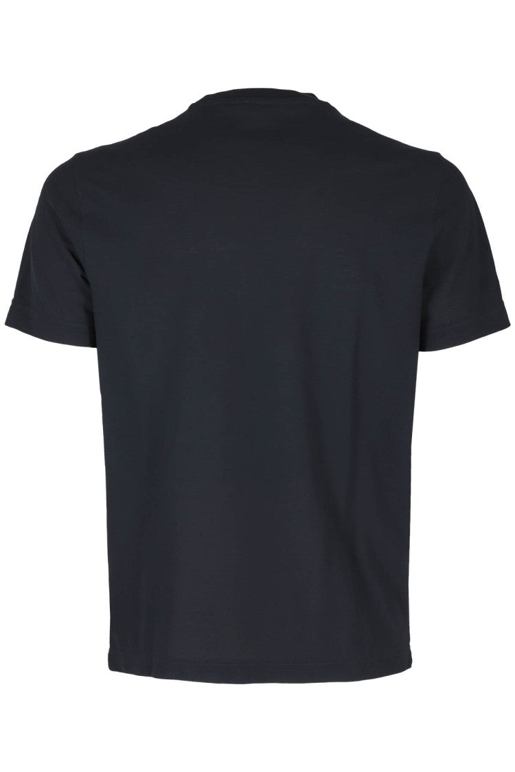 Zanone Short-Sleeved Navy Blue Cotton T-Shirt