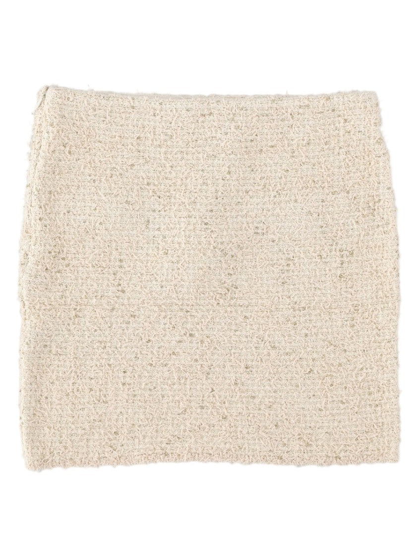 Balmain Beige Textured Flap Pocket Mini Skirt