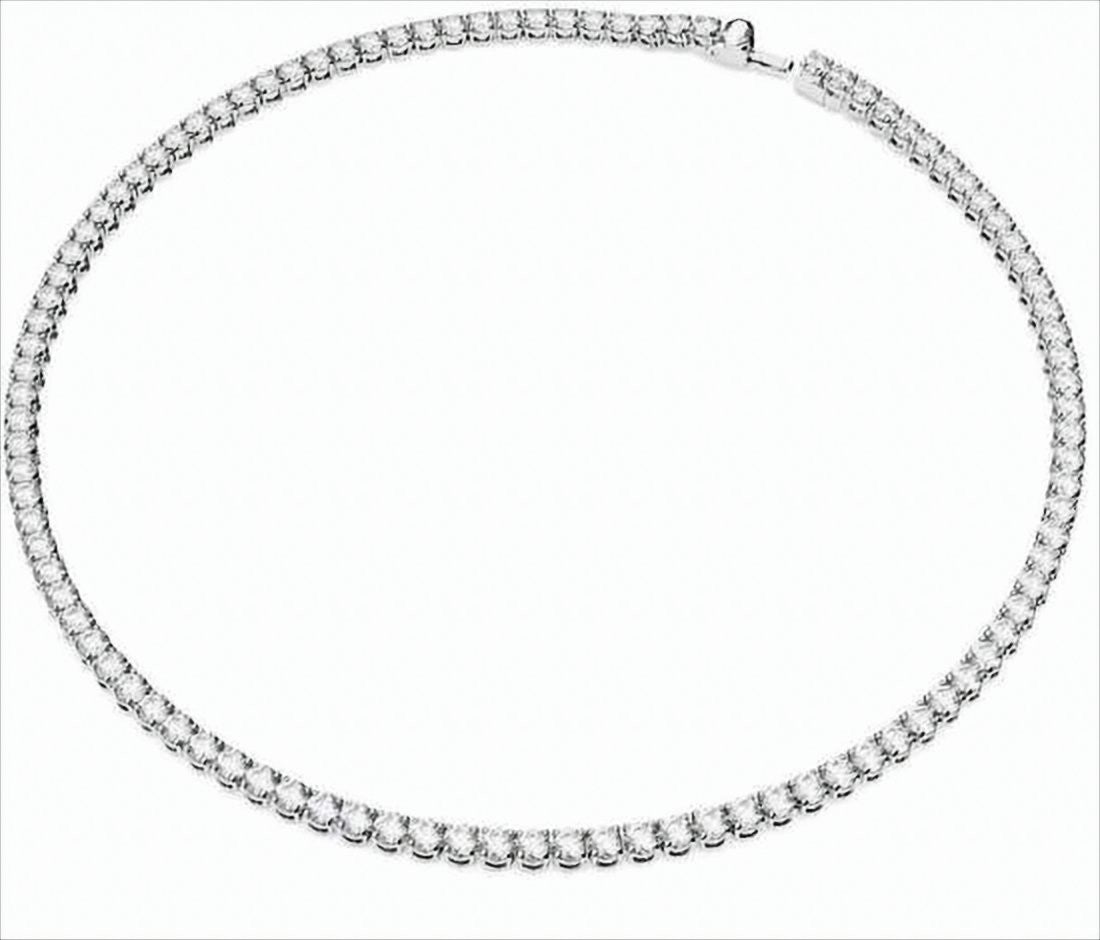 Swarovski Sparkling Silver Necklace With Refined Crystal Design