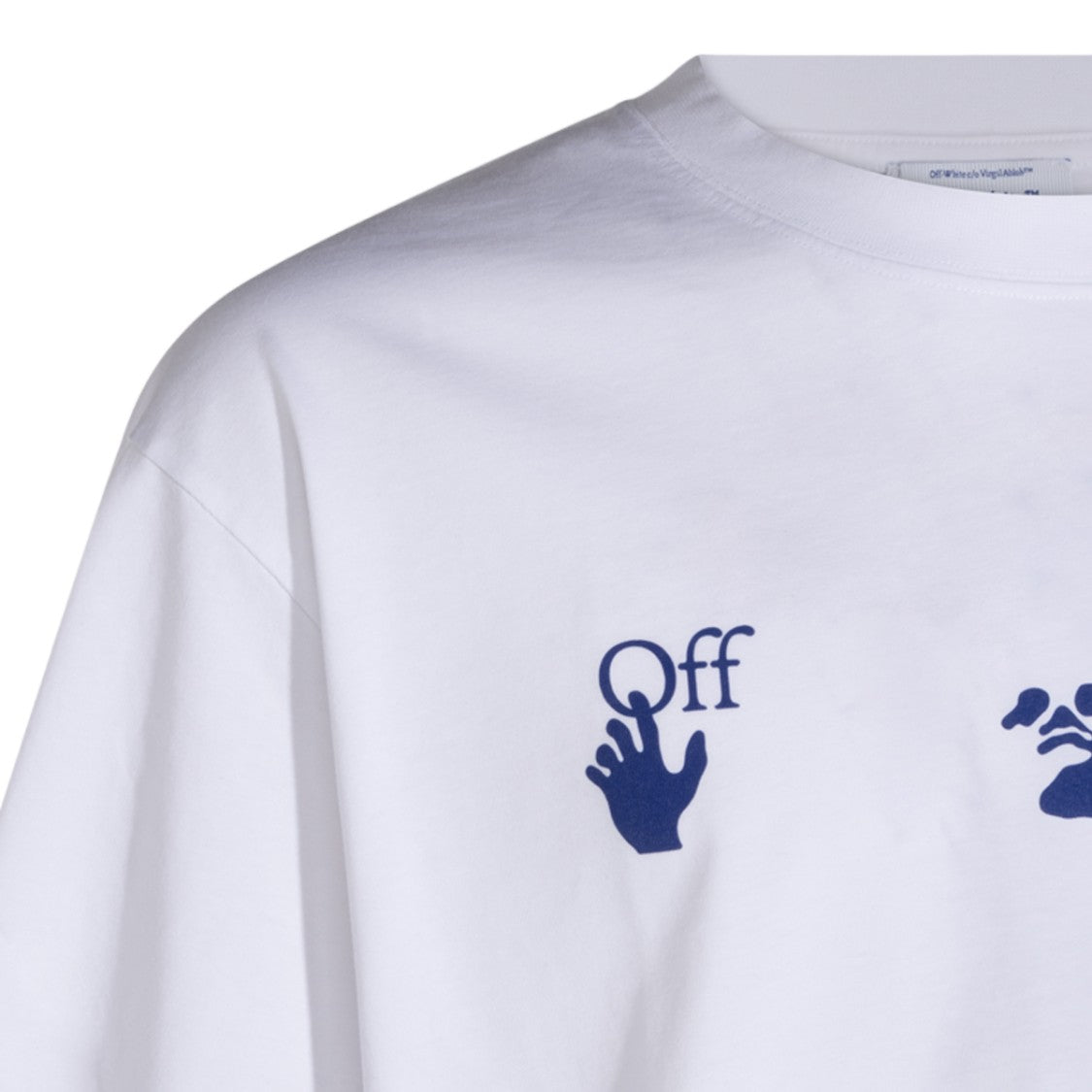 Off-White Short-Sleeve Graphic T-Shirt With Abstract Design