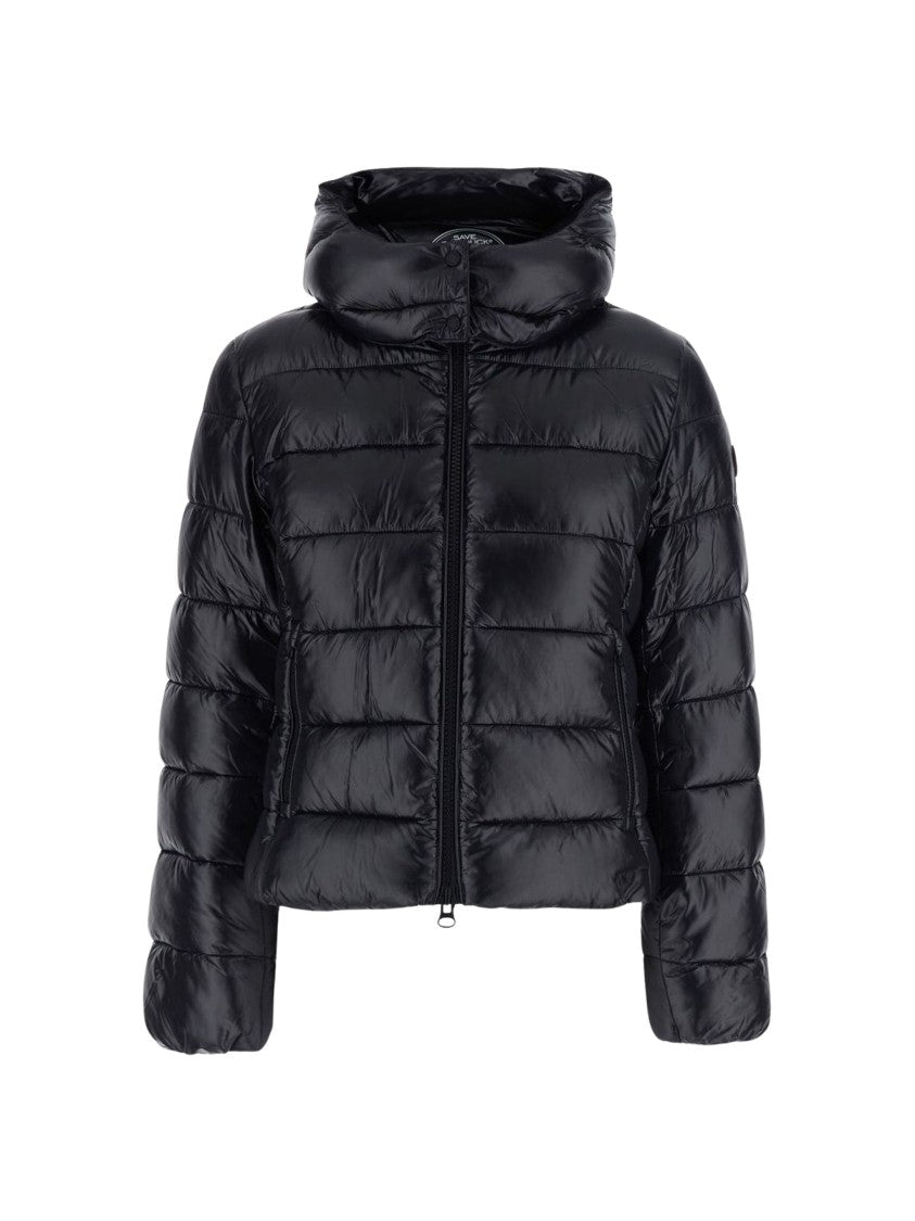 Save The Duck Hooded Down Jacket With Padded Collar And Streamlined Fit