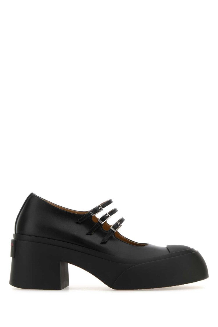 Marni Black Leather Pablo Mary Jane Pumps
