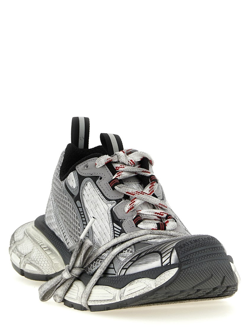 Balenciaga Worn Effect Mesh And Polyurethane Sneakers
