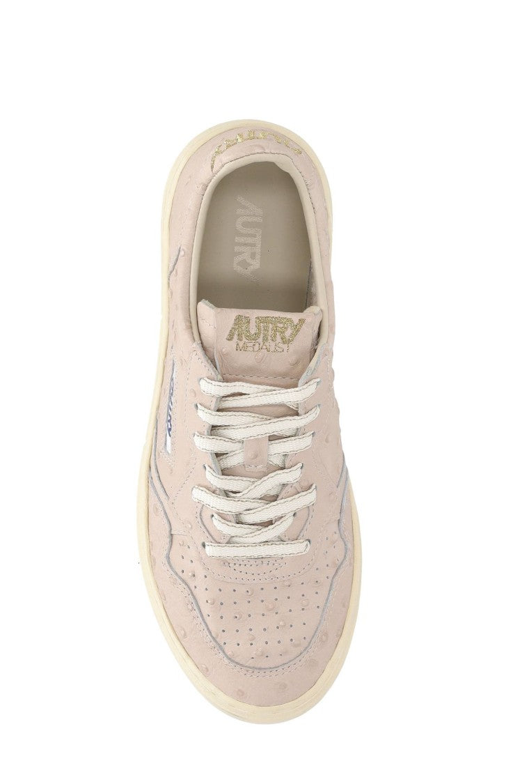 Autry Medalist Women’S Ostrich-Effect Leather Sneakers