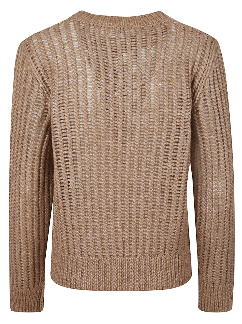 Peserico Textured Wet-Look Alpaca And Merino Wool Sweater