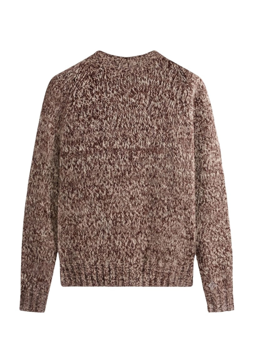 Ballantyne Retro Natural Melange Ribbed Wool-Blend Sweater