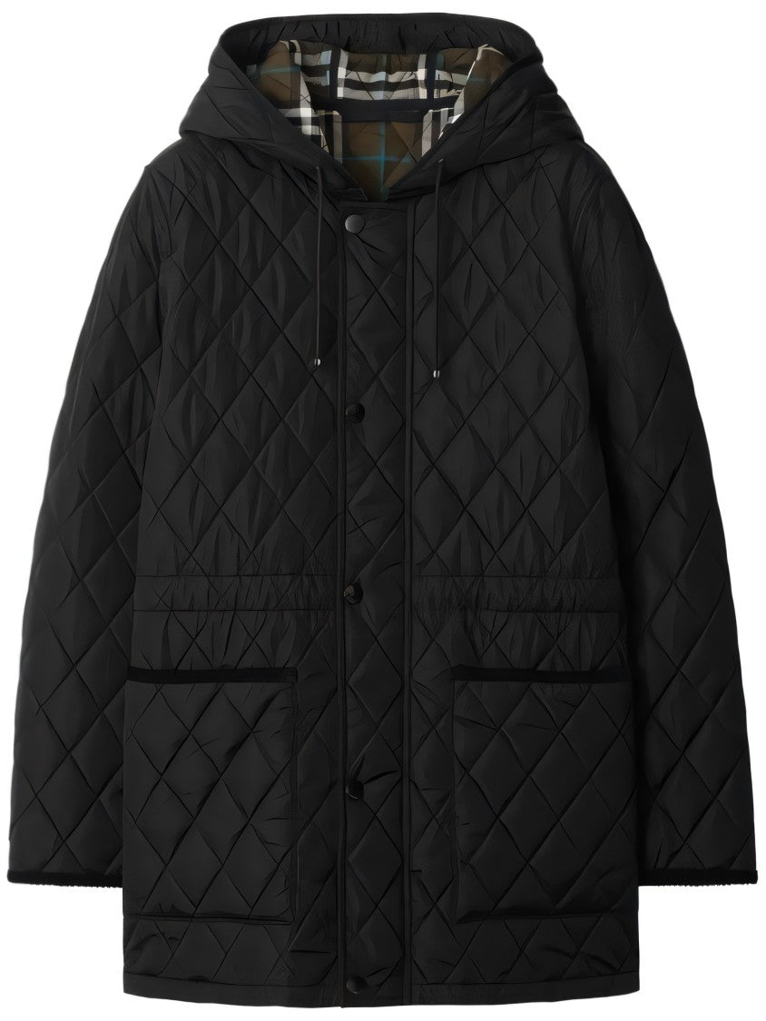 Burberry Diamond Quilted Padded Jacket With Hood