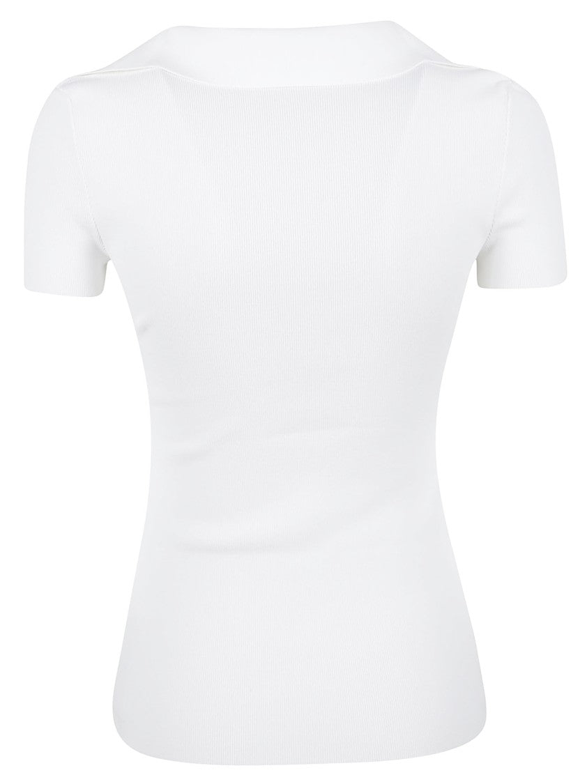 Balenciaga Fitted V-Neck T-Shirt With Embroidered Logo Detail