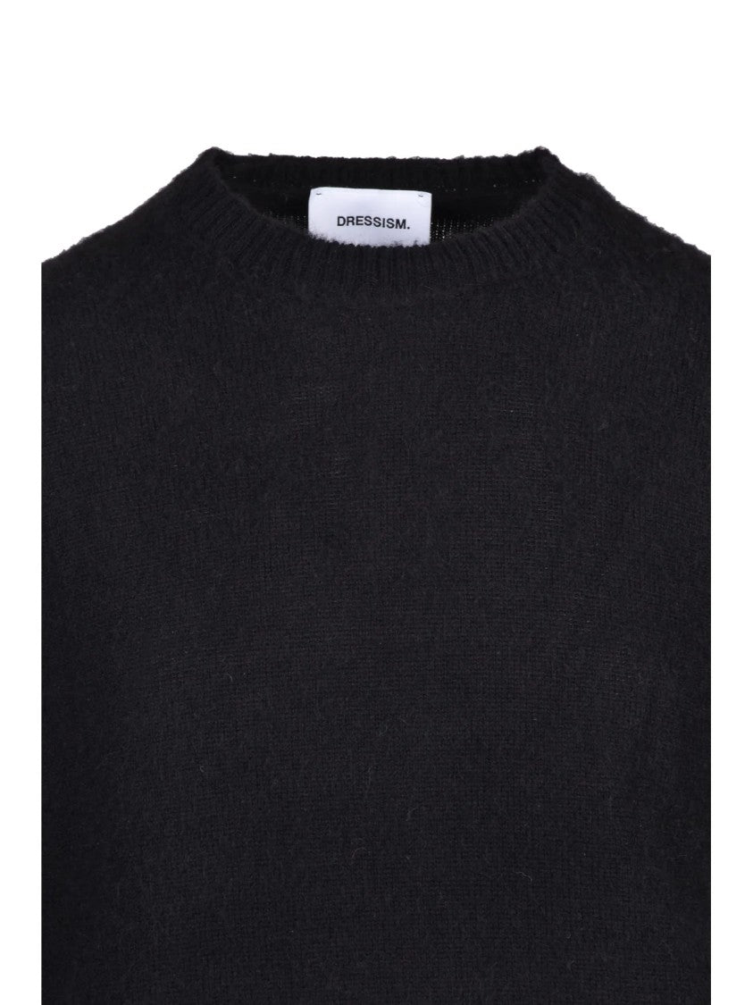 Dressism. Crewneck Sweater In Luxurious Black Blend