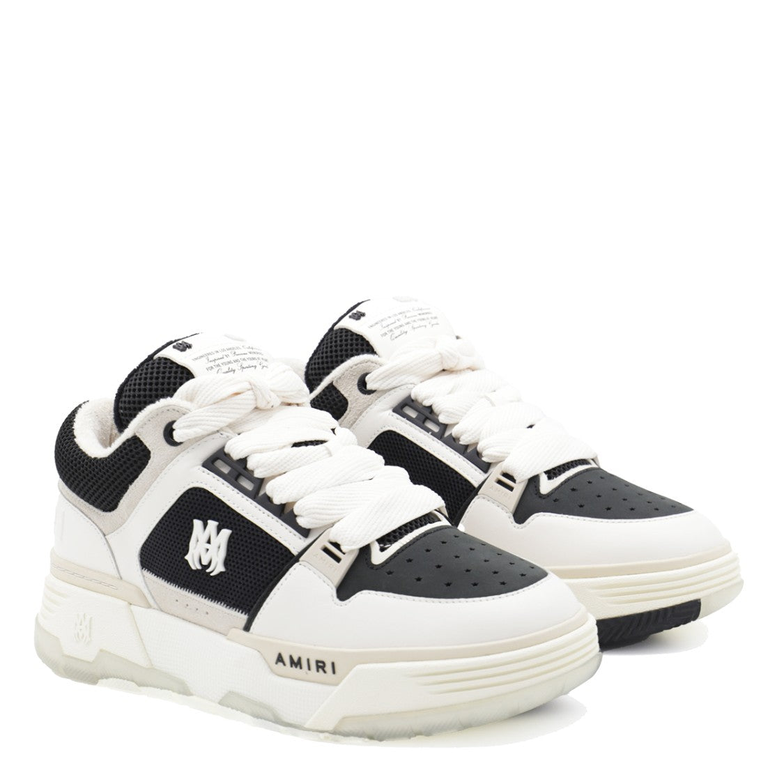 Amiri Black Leather Round Toe Sneakers