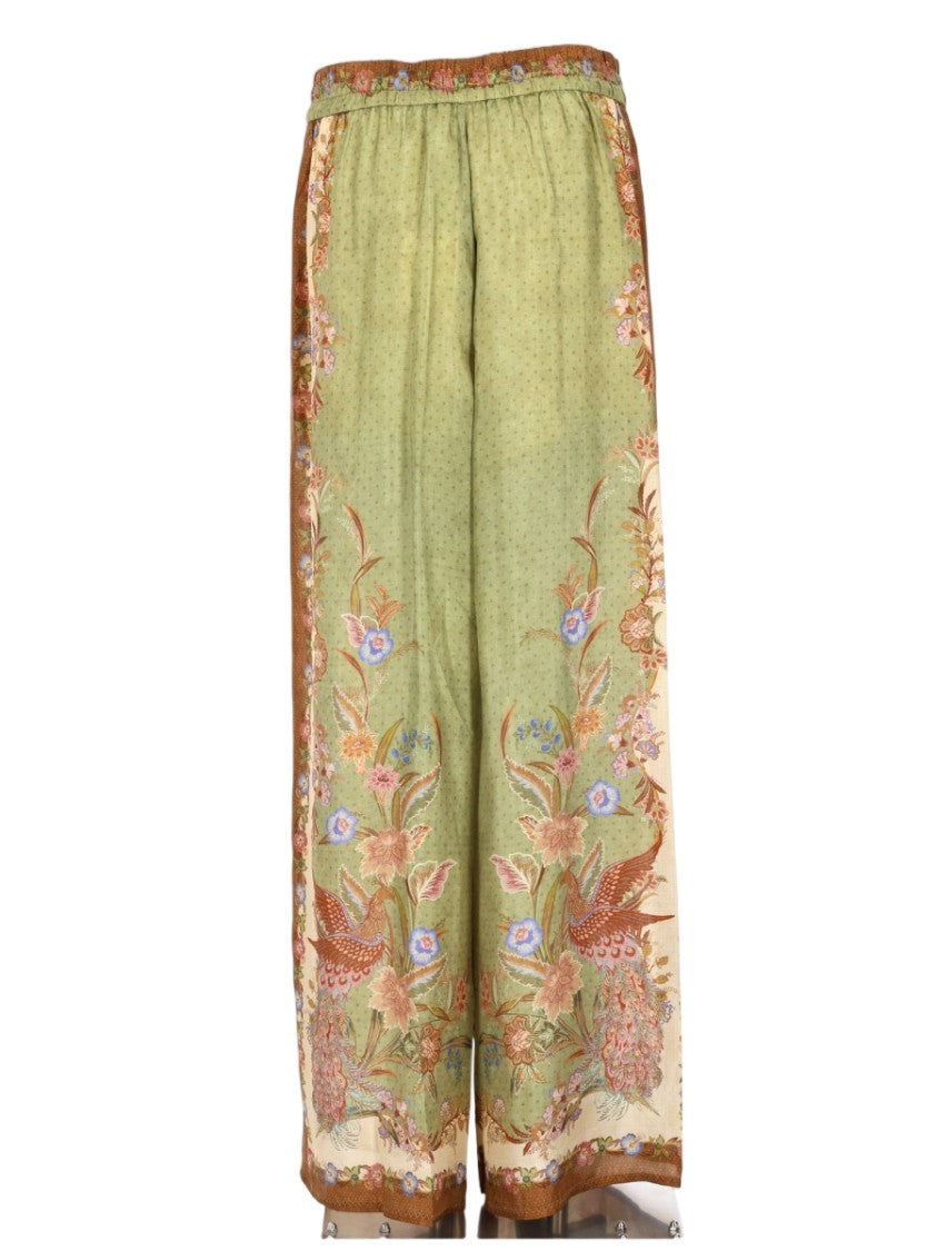 Zimmermann Wide-Leg Silk Pants With Intricate Floral Motifs