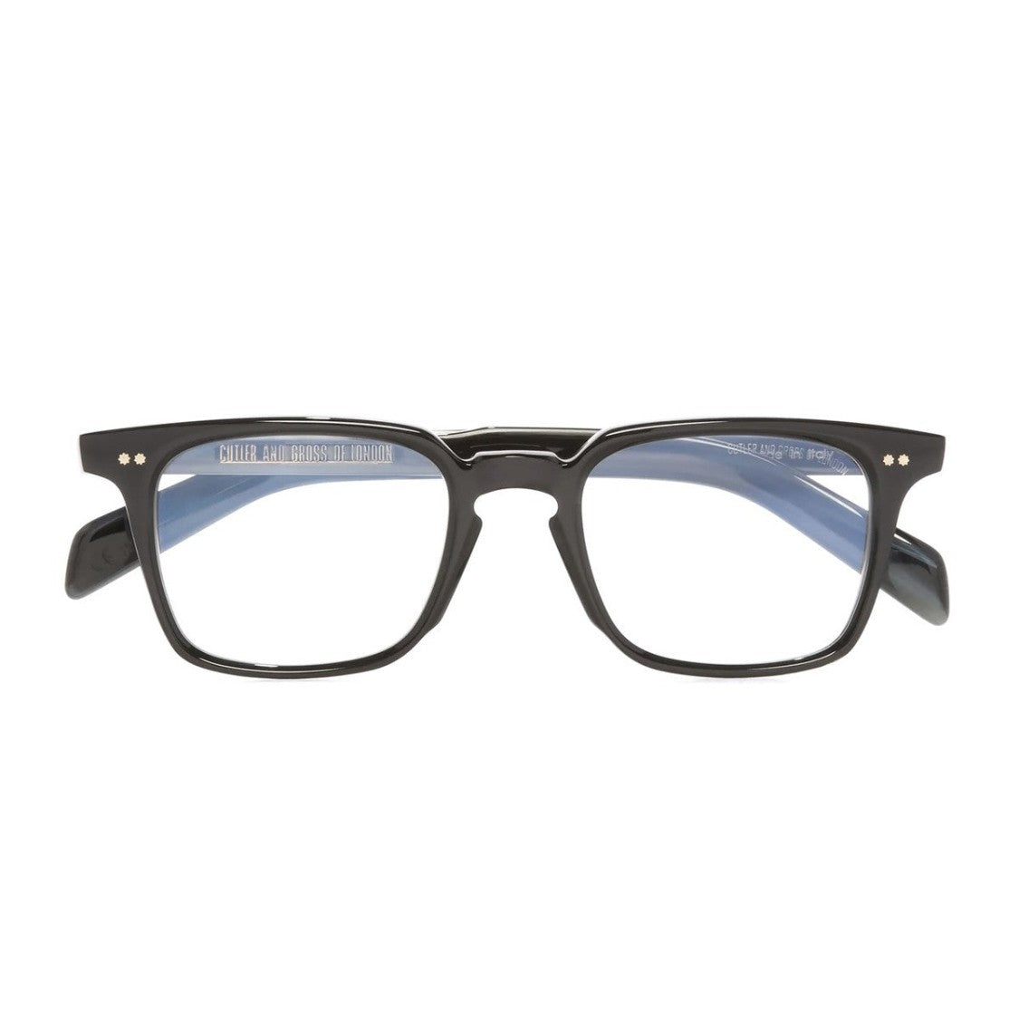 Cutler And Gross Black On Horn Graham Gr10 Acetate Square Sunglasses