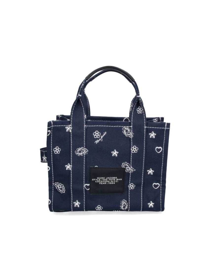 Marc Jacobs Blue The Tote Bag Small Cotton Tote Bag