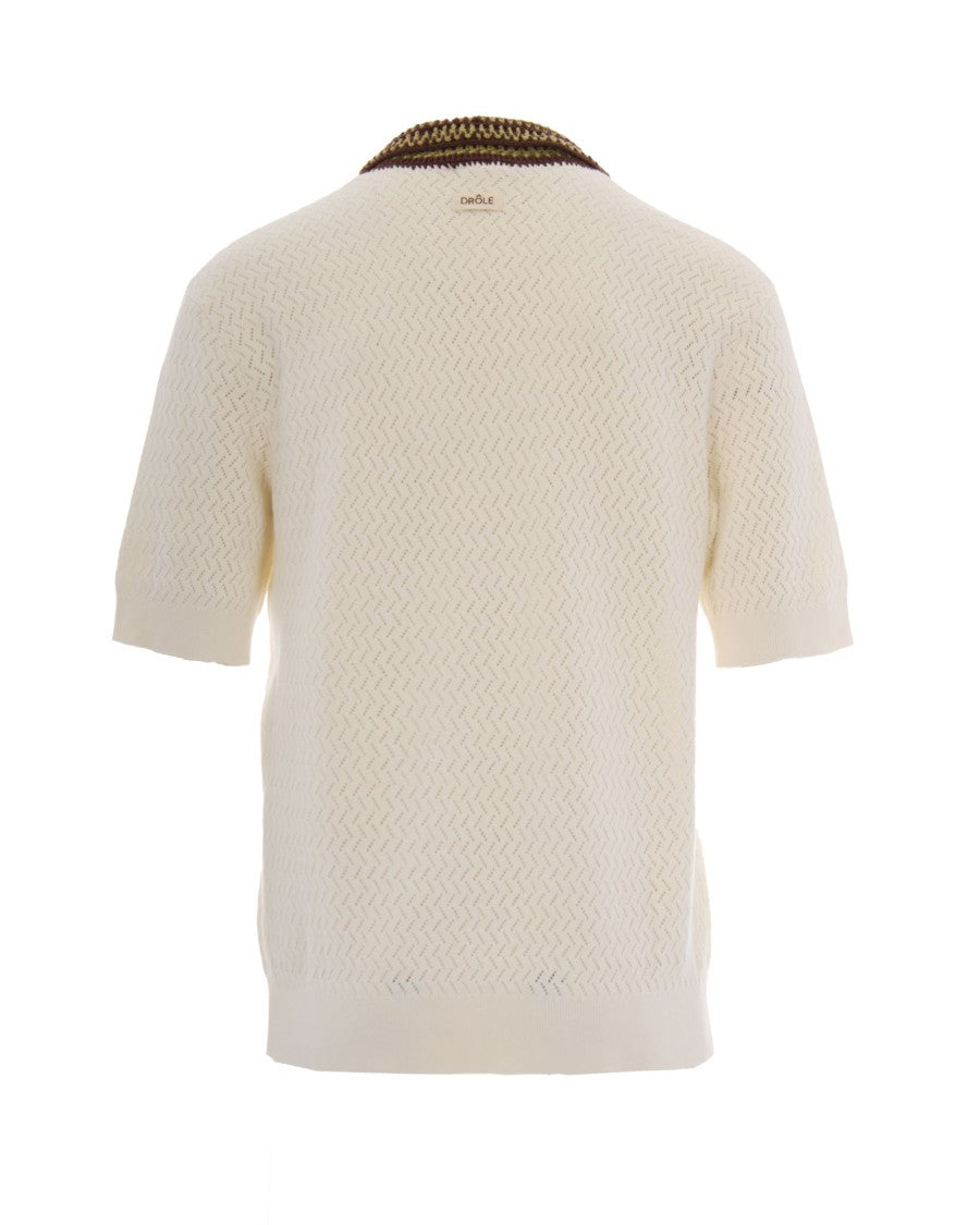 Drôle De Monsieur Off White Miroir Maille Ajouré Polo Shirt