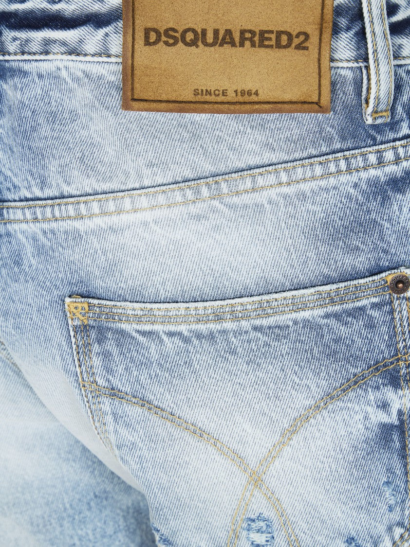 Dsquared2 Light Blue Teddy Faded Distressed Jeans