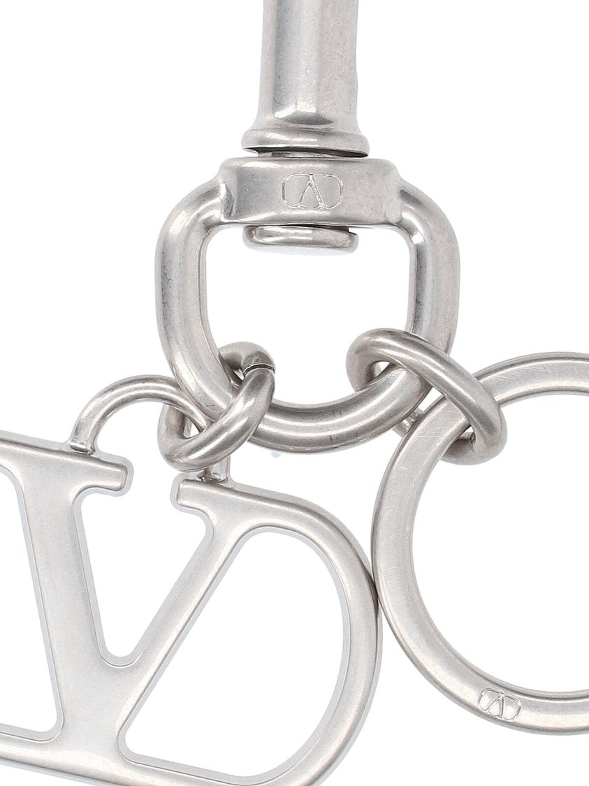 Valentino Garavani "Vlogo Signature" Keychain – Silver
