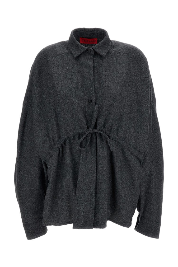 The Latest Grey Dalida Wool-Blend Shirt