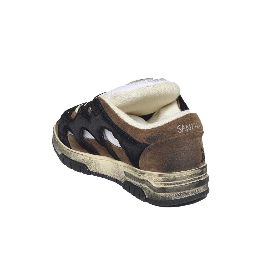 Santha Sneakers In Suede Leather Brown And White Danilo Paura
