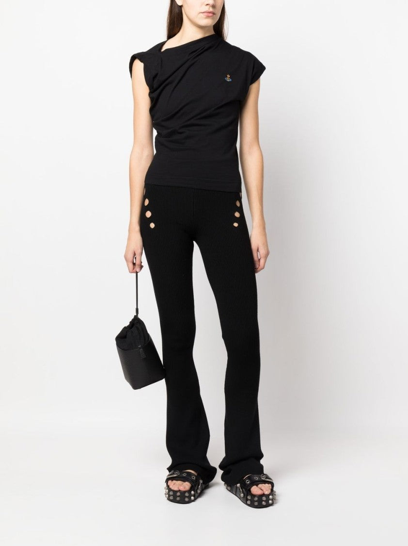 Vivienne Westwood Asymmetric Draped Black Top