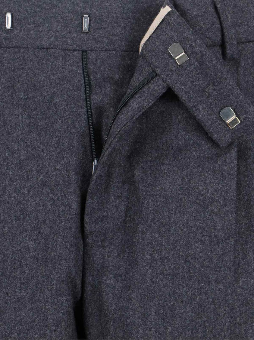 Pt Torino Tailored Mid-Rise Virgin Wool Trousers With Pleats And Cuff
