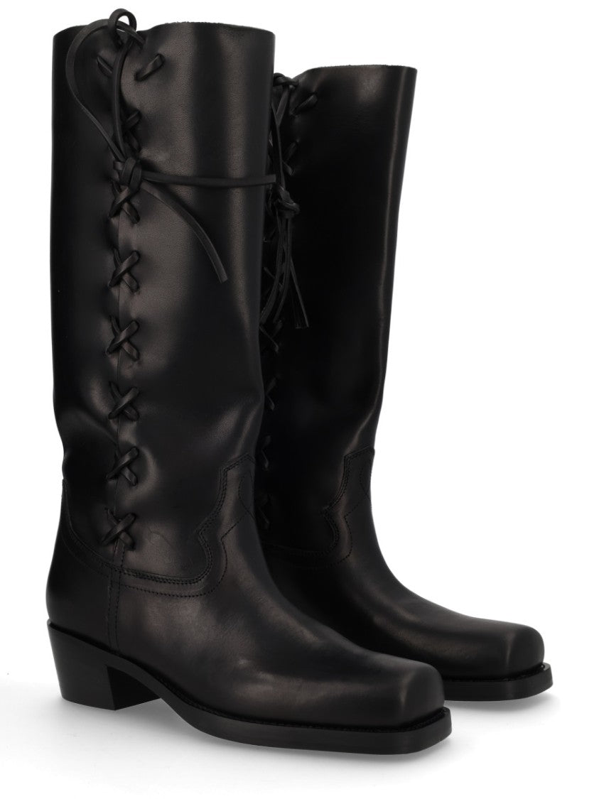 Paris Texas Neutrals Roxanne Outer Lace-Up Leather Boots