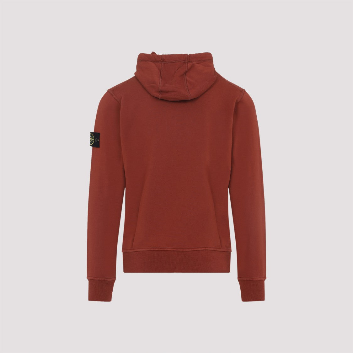 Stone Island Deep Red Cotton Sweatshirt With Classic Hood