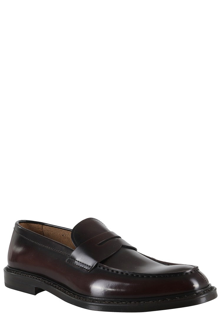 Doucal's Polished Leather Penny Loafers