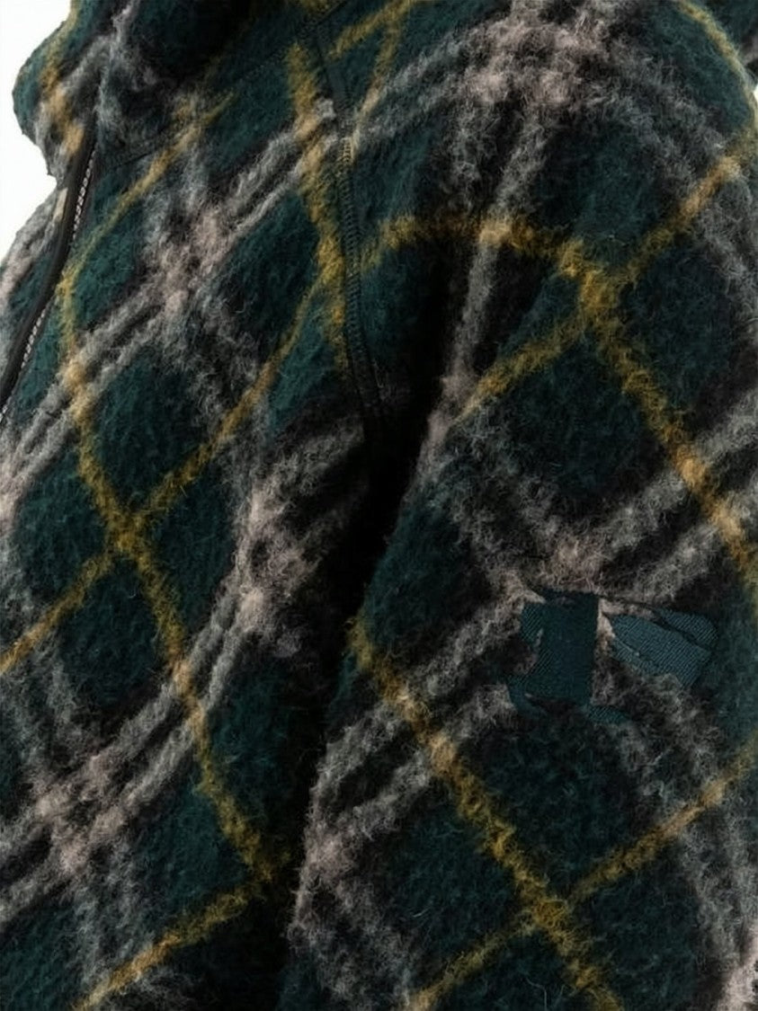Burberry Plush Textured Plaid Jacket With Hood