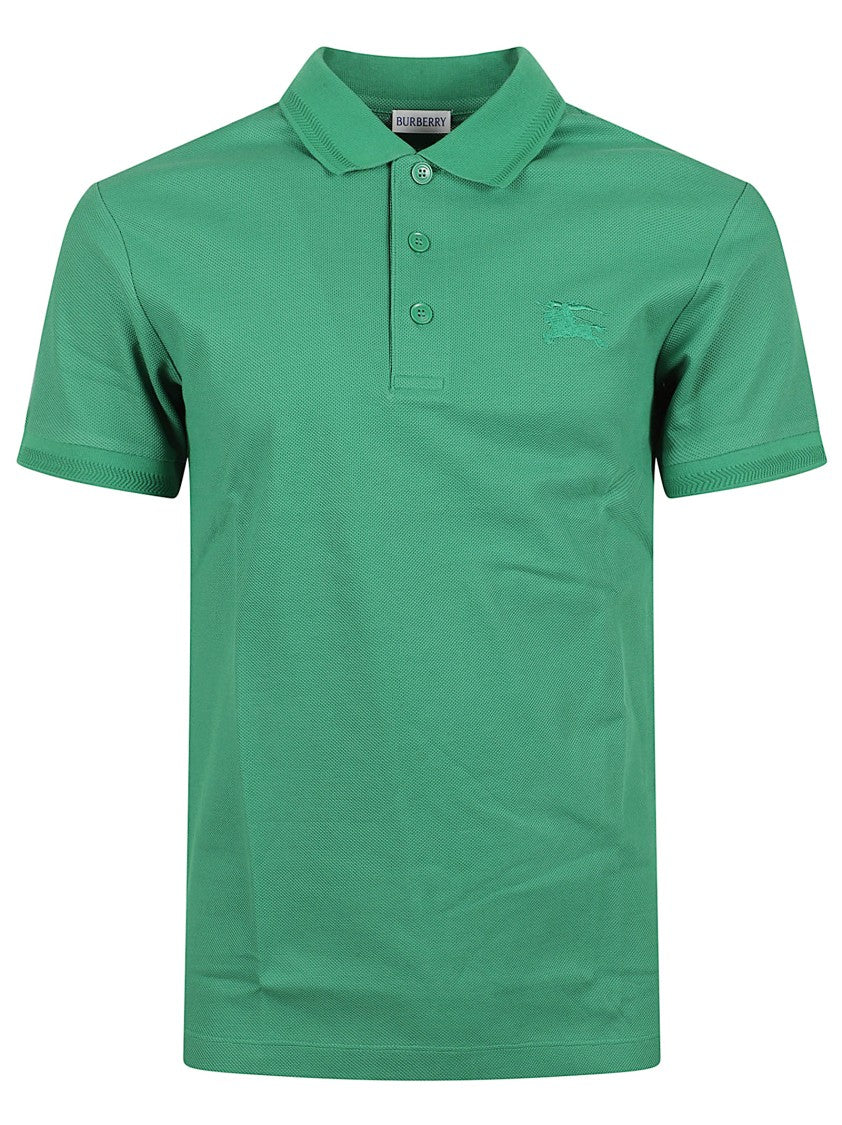 Burberry Textured Finish Green Polo Shirt