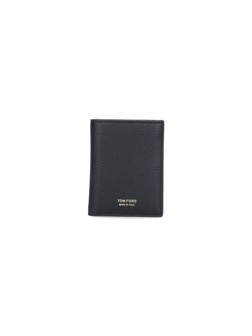 Tom Ford Bi-Fold Wallet In Textured Black Calf Leather
