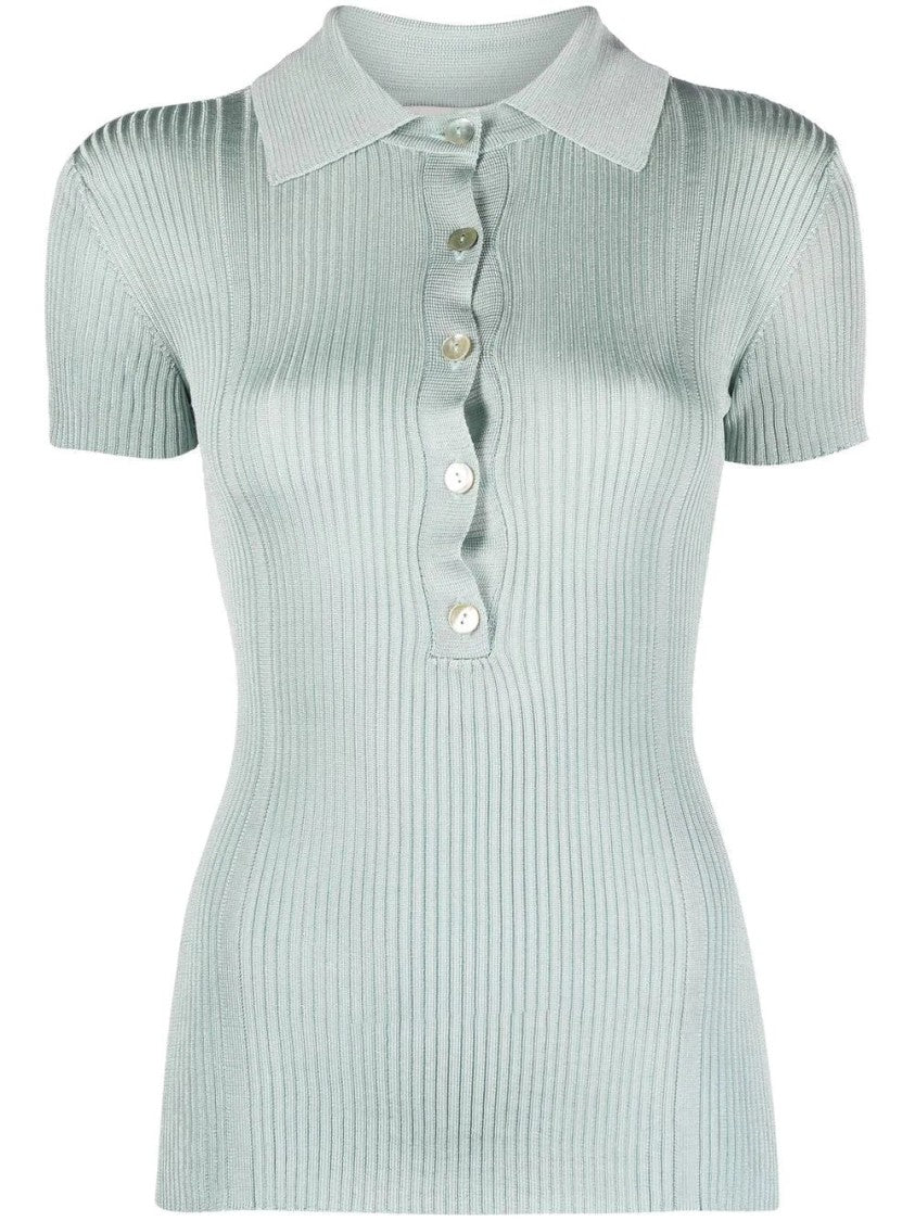 Aeron Ribbed Short Sleeve Polo Top