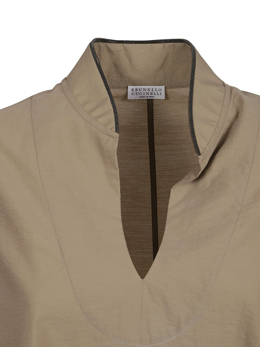 Brunello Cucinelli Sleeveless High Collar Dress