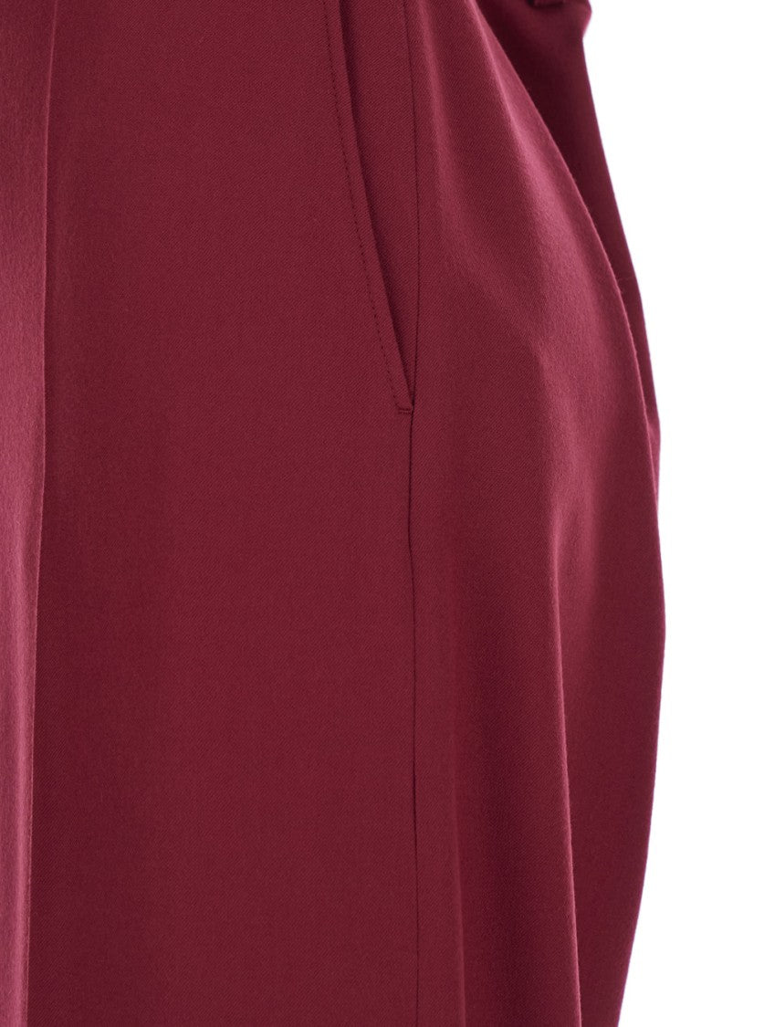 Stella Mccartney Burgundy Flannel Loose Trousers