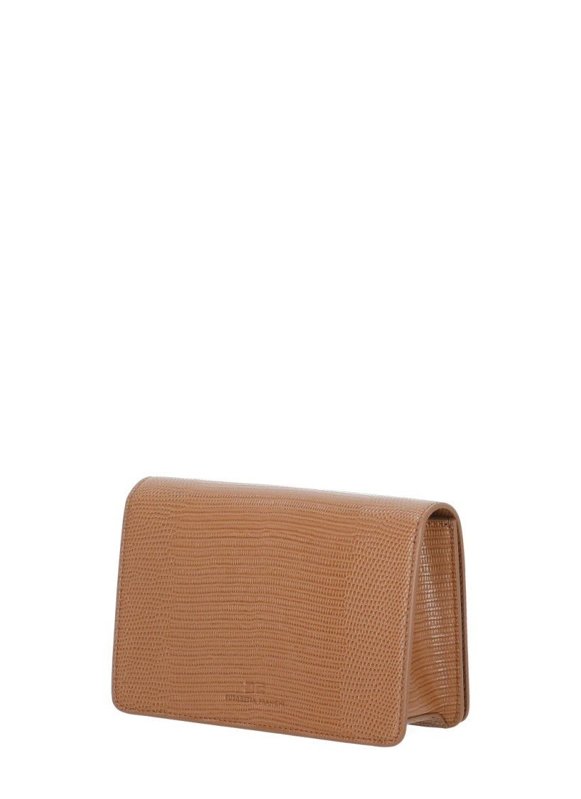 Elisabetta Franchi Rectangular Shoulder Bag With Lizard Effect