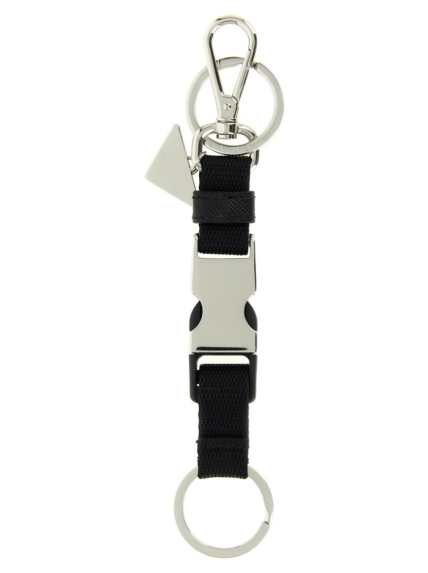 Prada Nylon Keyring With Tuc System And Distinctive Pendant