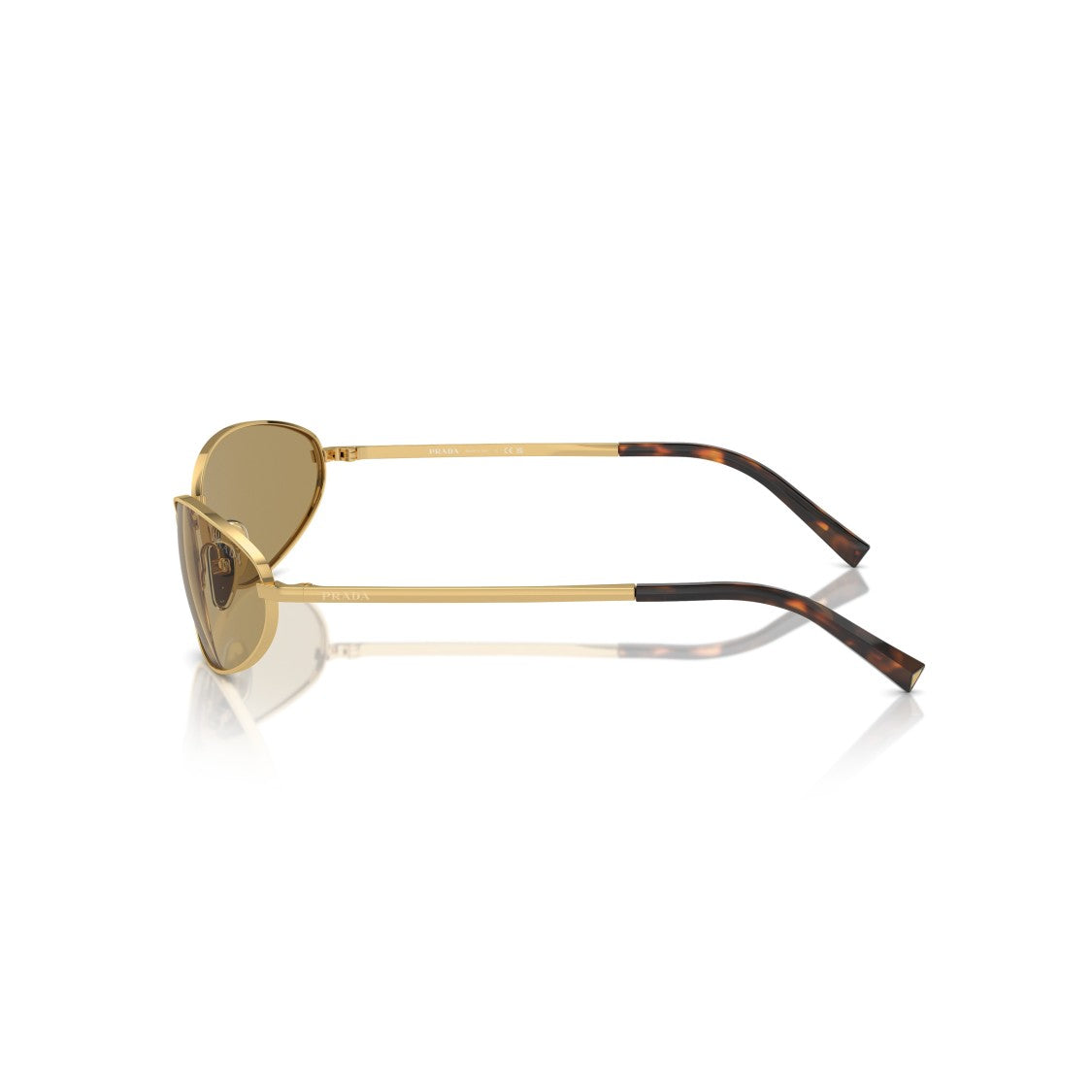 Prada 0Pr A59s Oval Gold-Toned Metal Frame Sunglasses