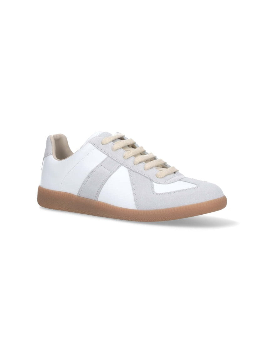Maison Margiela White Replica Low-Profile Leather Sneakers