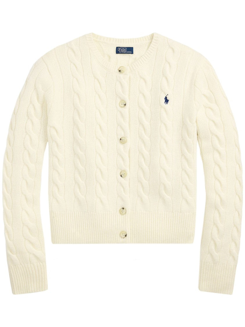 Polo Ralph Lauren Cable-Knit Embroidered Cropped Cardigan
