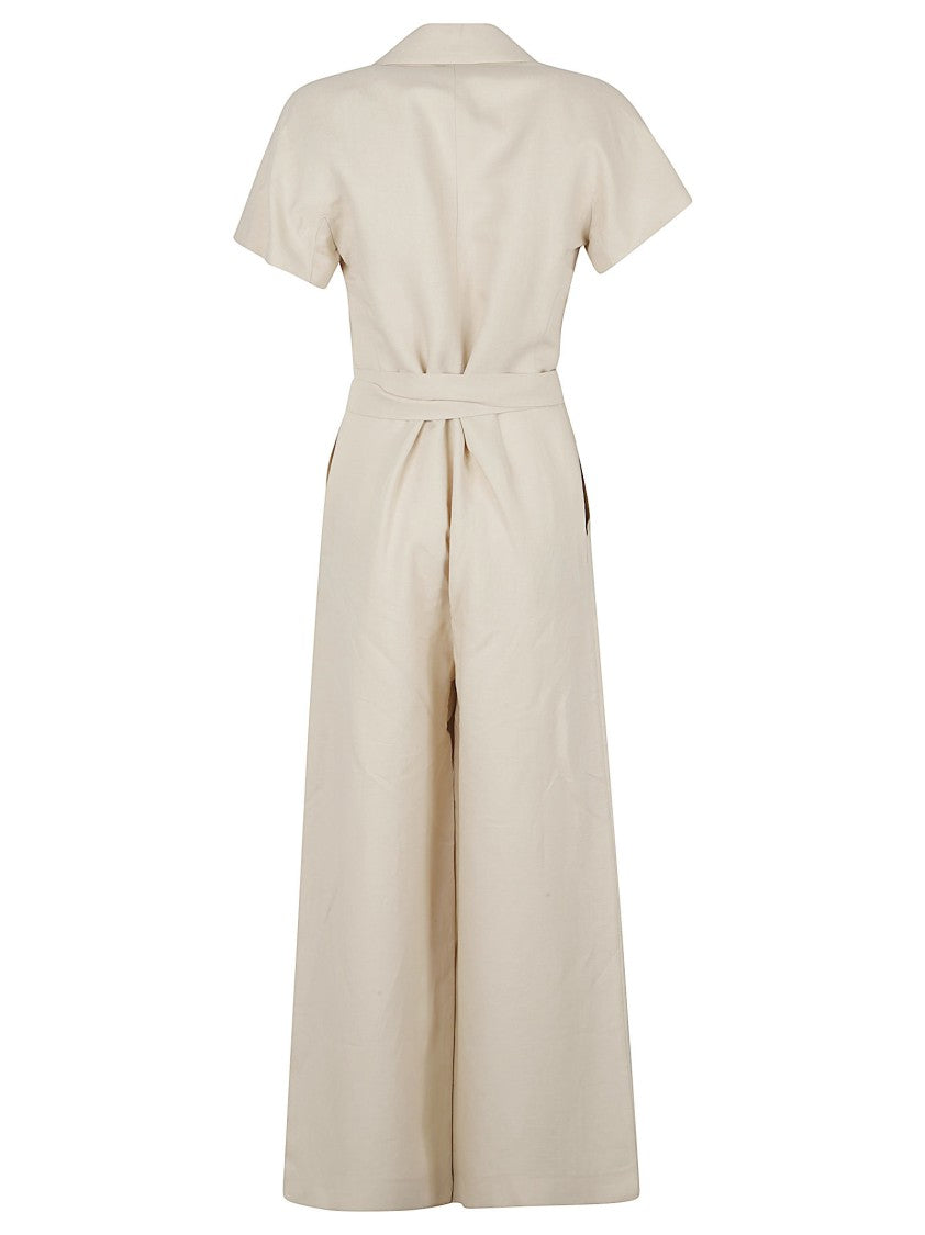 Max Mara Wrap Jumpsuit With Cropped Wide Legs