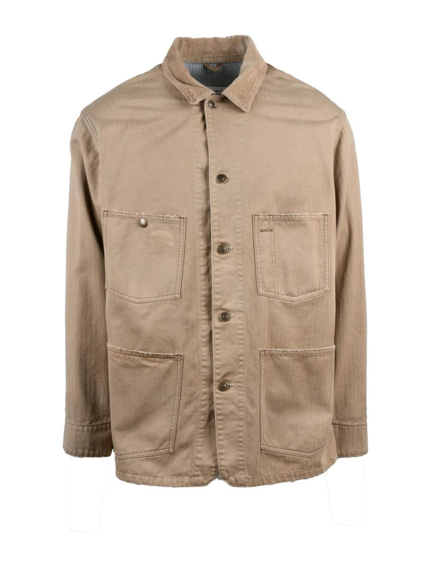Mm6 By Maison Margiela Beige Cotton Stone Washed Jacket