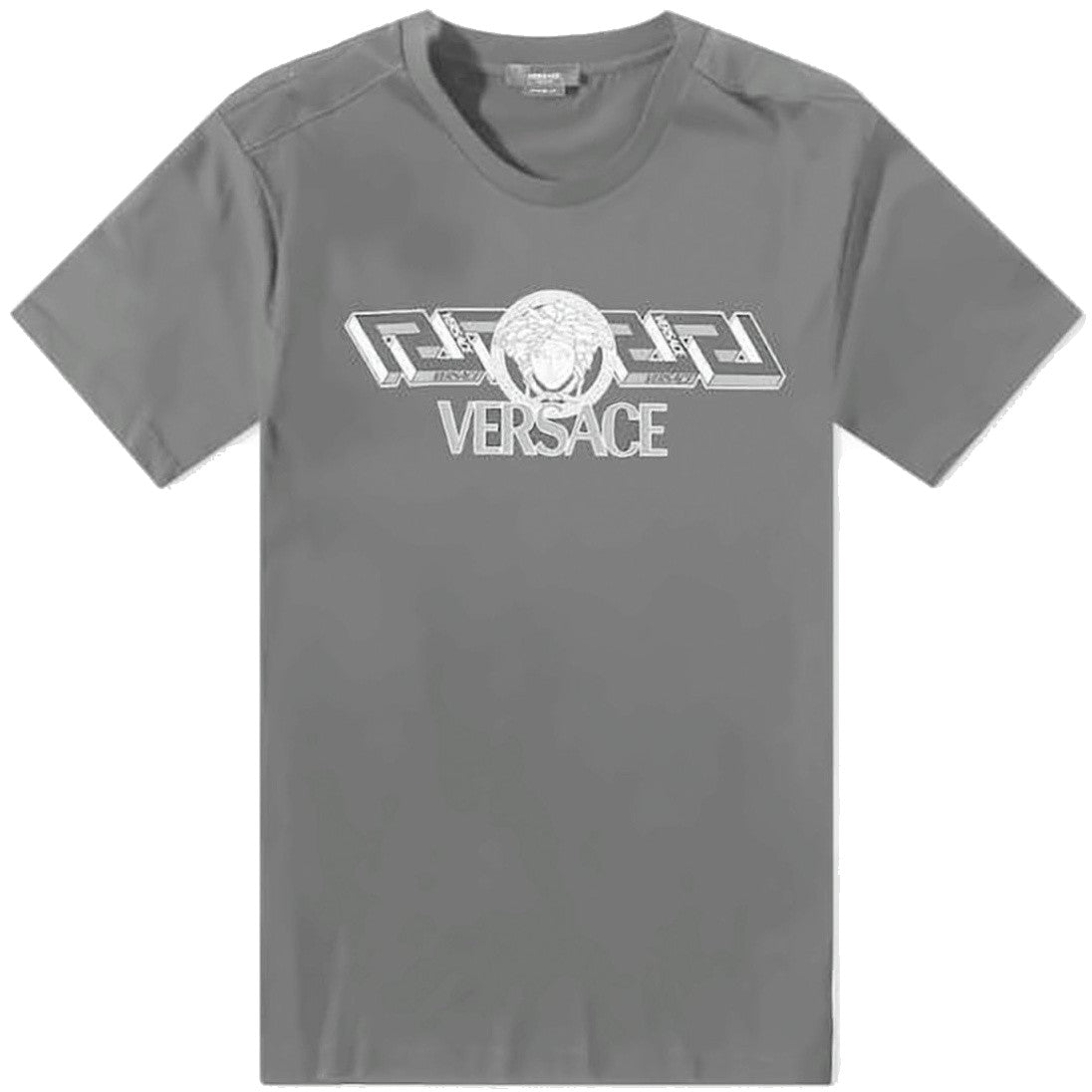 Versace Grey Graphic Short-Sleeved T-Shirt