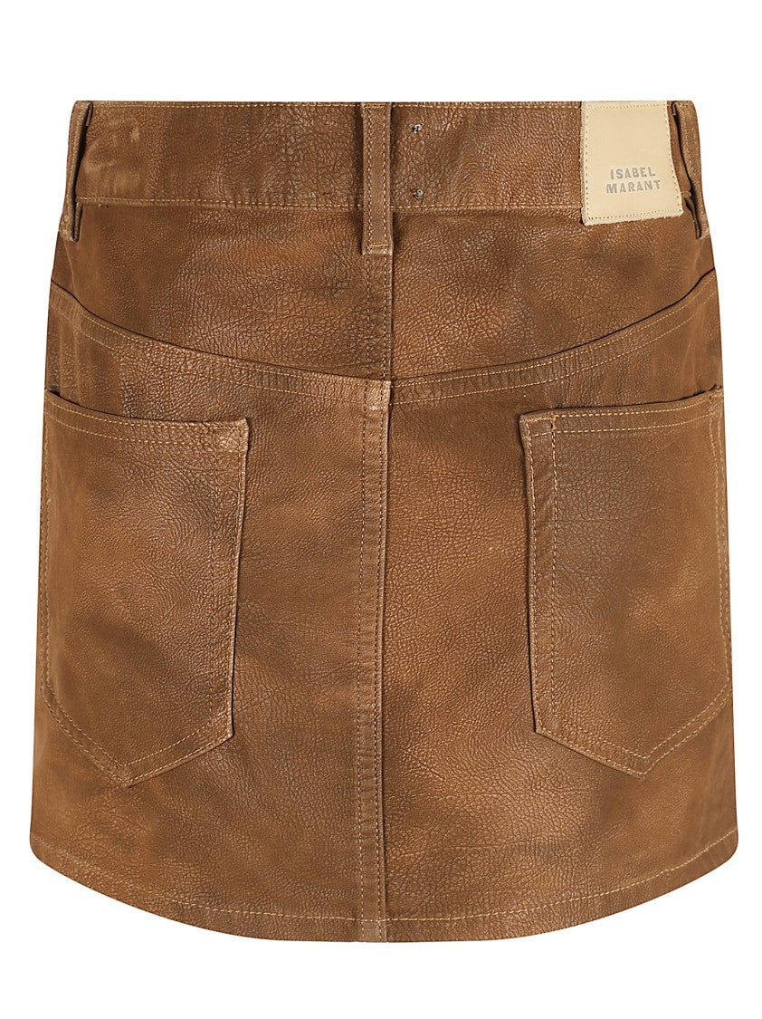 Isabel Marant Mini Vintage Style Faux Leather Skirt
