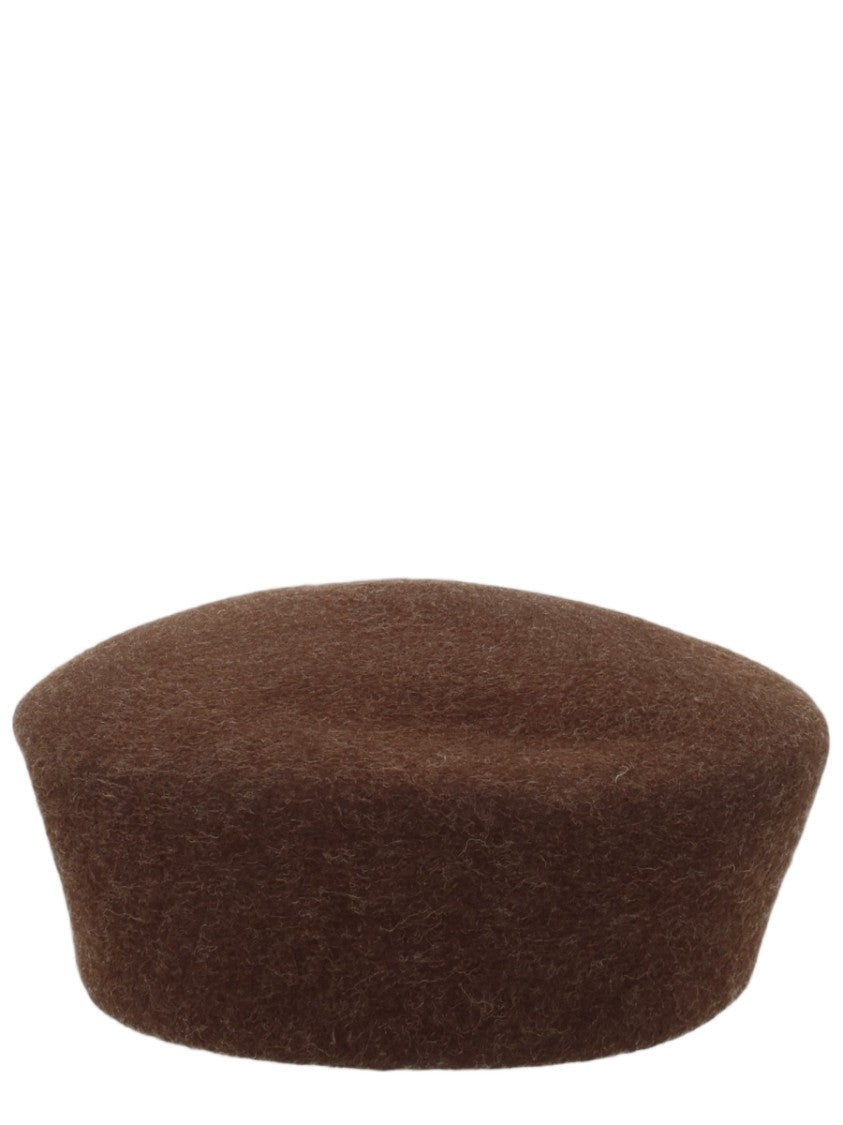 Ruslan Baginskiy Brown Embroidered Classic Wool Beret